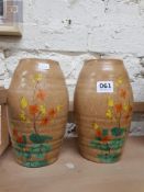 PAIR OF BALINA ENGLAND HAND PAINTED VASES