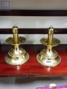 PAIR OF OLD BRASS CANDLESTICKS