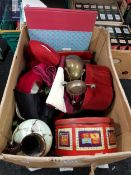 LARGE BOX LOT TO INCLUDE LODGE ITEMS