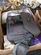 LARGE BOX OF CAMERAS, CASES AND ACCESSORIES