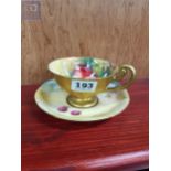 SIGNED ROYAL WORCESTER CUP AND SAUCER A/F