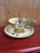 SIGNED ROYAL WORCESTER CUP AND SAUCER A/F