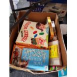 BOX OF OLD VINTAGE GAMES AND PUZZLES