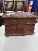 ANTIQUE CARVED BLACK FOREST JEWELLERY BOX