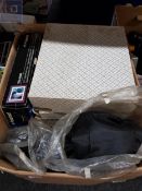 LARGE BOX OF WEDDING ALBUMS AND CAMERA ACCESSORIES