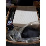 LARGE BOX OF WEDDING ALBUMS AND CAMERA ACCESSORIES