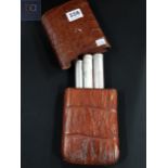 LEATHER CIGAR HOLDER WITH CIGARS