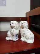 PAIR OF STAFFORDSHIRE MINATURE DOGS