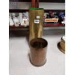 2 BRASS MILITARY SHELLS