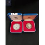 2 SILVER PROOF CROWN COINS