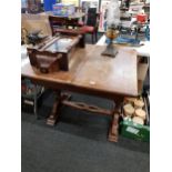 OAK REFECTORY STYLE TABLE WITH BULBUS LEGS