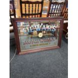 LARGE VINTAGE PUB MIRROR DEWARTS SCOTCH WHISKEY