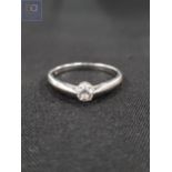 CONTINENTAL WHITE GOLD AND DIAMOND SINGLE STONE RING 1.7 GRAMS