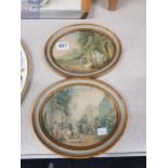 PAIR OF OVAL EDWARDIAN PRINTS