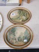 PAIR OF OVAL EDWARDIAN PRINTS
