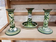3 TORQUAY STYLE CANDLE HOLDERS