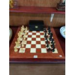 LARGE WOODEN CHESS SET