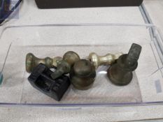 COLLECTION OF OLD BRASS WEIGHTS
