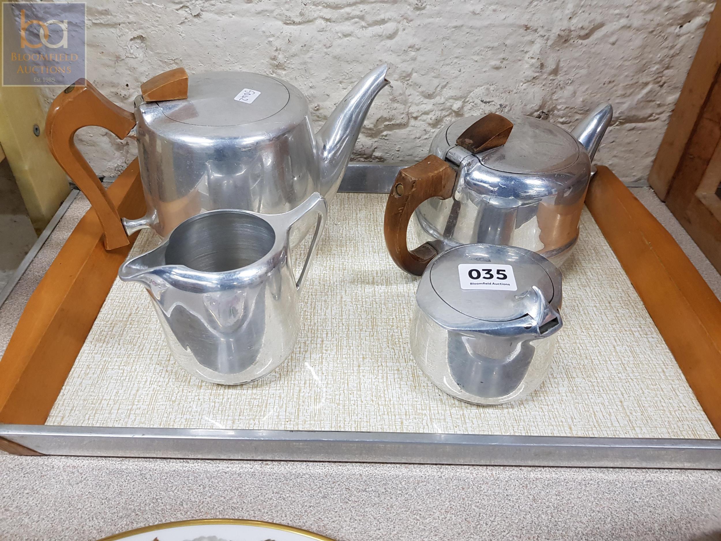 VINTAGE PIQUOT TEA SET AND TRAY