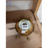 SMALL ANTIQUE SHIPS WHEEL BAROMETER