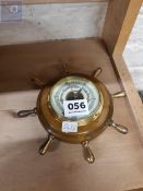 SMALL ANTIQUE SHIPS WHEEL BAROMETER
