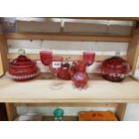 COLLECTION OF RUBY GLASS