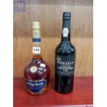 BOTTLE OF 1988 PORT AND BOTTLE OF COGNAC