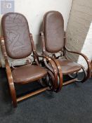 PAIR OF FINE QUALITY BENTWOOD ROCKING CHAIRS