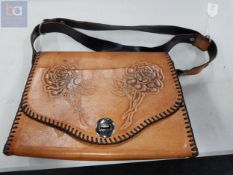 HAND MADE LEATHER BAG POSSIBLY PRISON ART