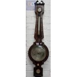 REGENCY MOTHER OF PEARL INLAID ROSEWOOD BAROMETER