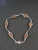 SILVER AND AMBER BRACELET