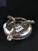 SILVER TOPPED ASH TRAY