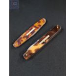 2 TORTOISESHELL FRUIT KNIVES