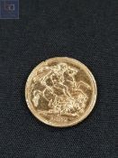 VICTORIAN GOLD SOVEREIGN 1887 (PIERCED) 8G