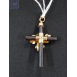 VICTORIAN 18 CARAT GOLD AND PEARL CROSS