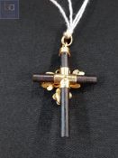 VICTORIAN 18 CARAT GOLD AND PEARL CROSS