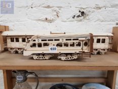 3 CARVED TRAIN ITEMS