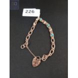 9 CARAT ANTIQUE ROSE GOLD BRACELET WITH TURQUOISE CABOCHONS 18.3 GRAMS