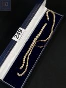 PEARLS WITH 9 CARAT GOLD CLASP AND SAFETY CHAIN