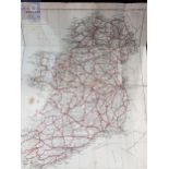 ANTIQUE LINEN BACKED MAP OF IRELAND