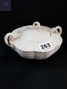 1ST PERIOD BELLEEK DISH AND LID
