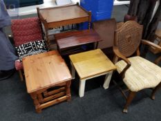 QUANTITY OF FURNITURE INCLUDING PINE NEST OF TABLES ETC