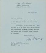 IAN FLEMING. (British Author, creator of secret agent James Bond. Typed Letter SIGNED, 1963.