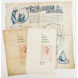 Ɵ KIPLING. R. The Absent-Minded Beggar. Boer War Fund. Linen Handkerchief and Pamphlets.1899. (3)