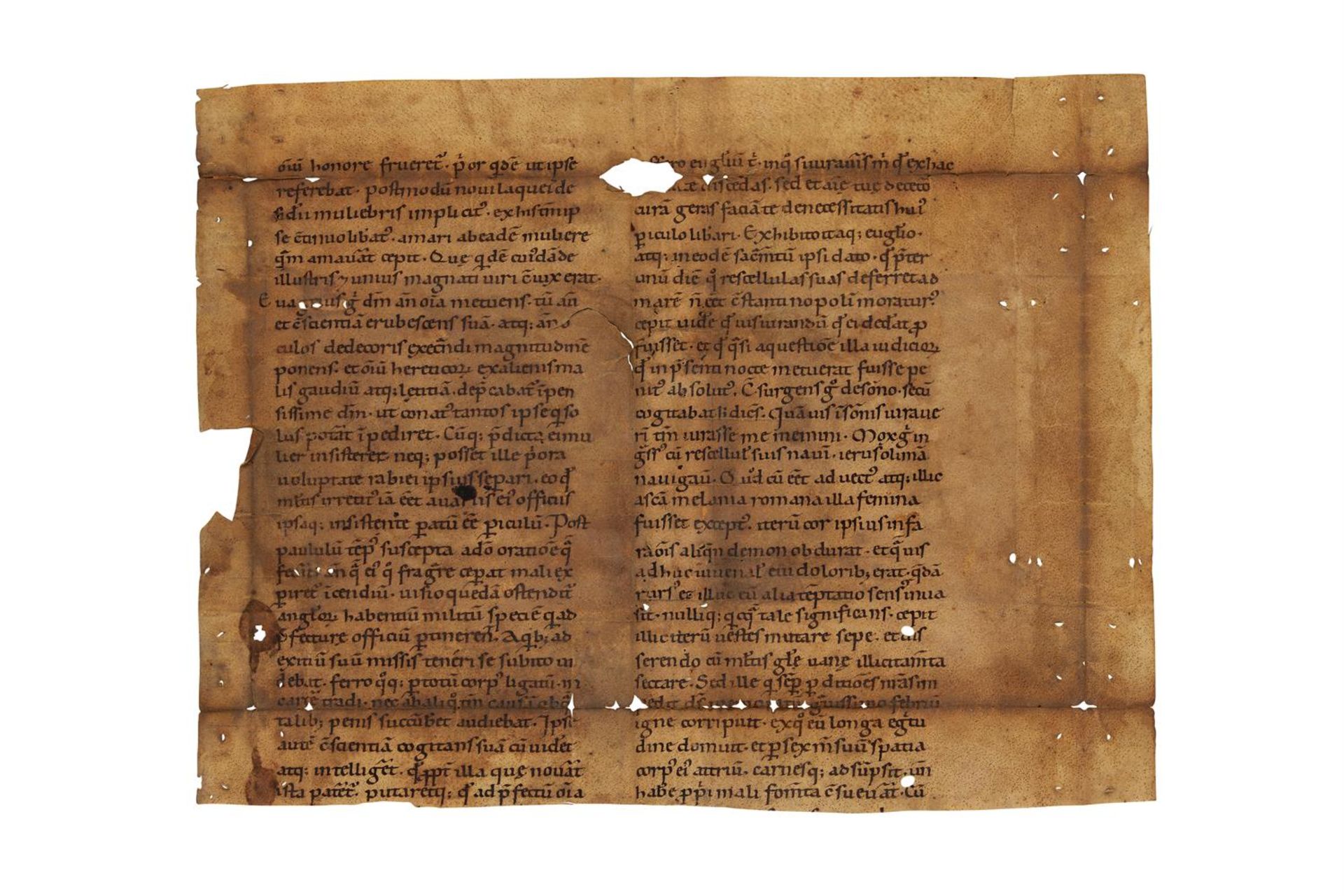 Palladius of Cappadocia, Historia Lausiaca, in Latin translation, cutting from a large leaf