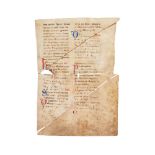 ‡ Three leaves from a Noted Missal, in Latin, decorated manuscript on parchment