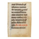 Leaf from a Psalter or Psalter-Hours, with large illuminated initial, in Latin,