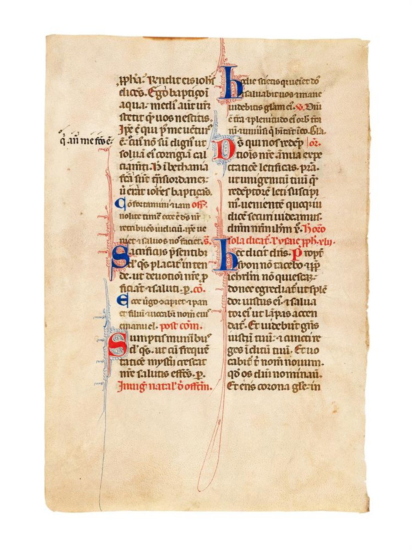 ‡ Two leaves from a Missal, in Latin, decorated manuscript on parchment - Image 2 of 2