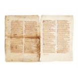Five leaves from an extremely large codex of John of Freiburg