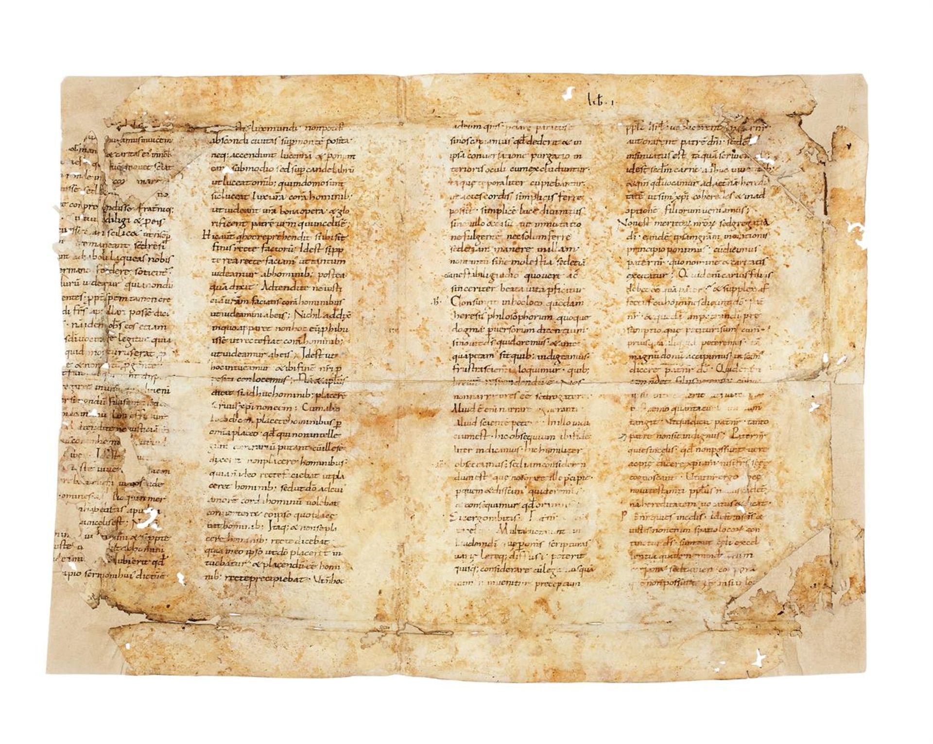 Substantial remains of a single gathering from a large manuscript of Augustine - Image 2 of 4